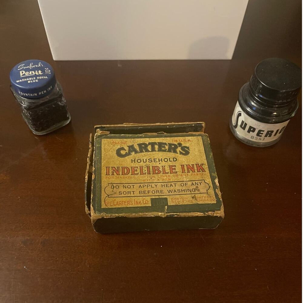 Vintage Collectible Carters Household Indelible Ink Lot Old Decor